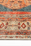 Load image into Gallery viewer, Taranaki Louvre Rustic Blue Distressed Vintage Washable Rug
