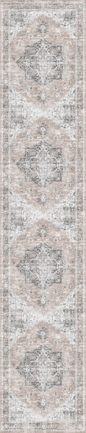 Matakana Cezanne Blush Distressed Vintage Washable Runner