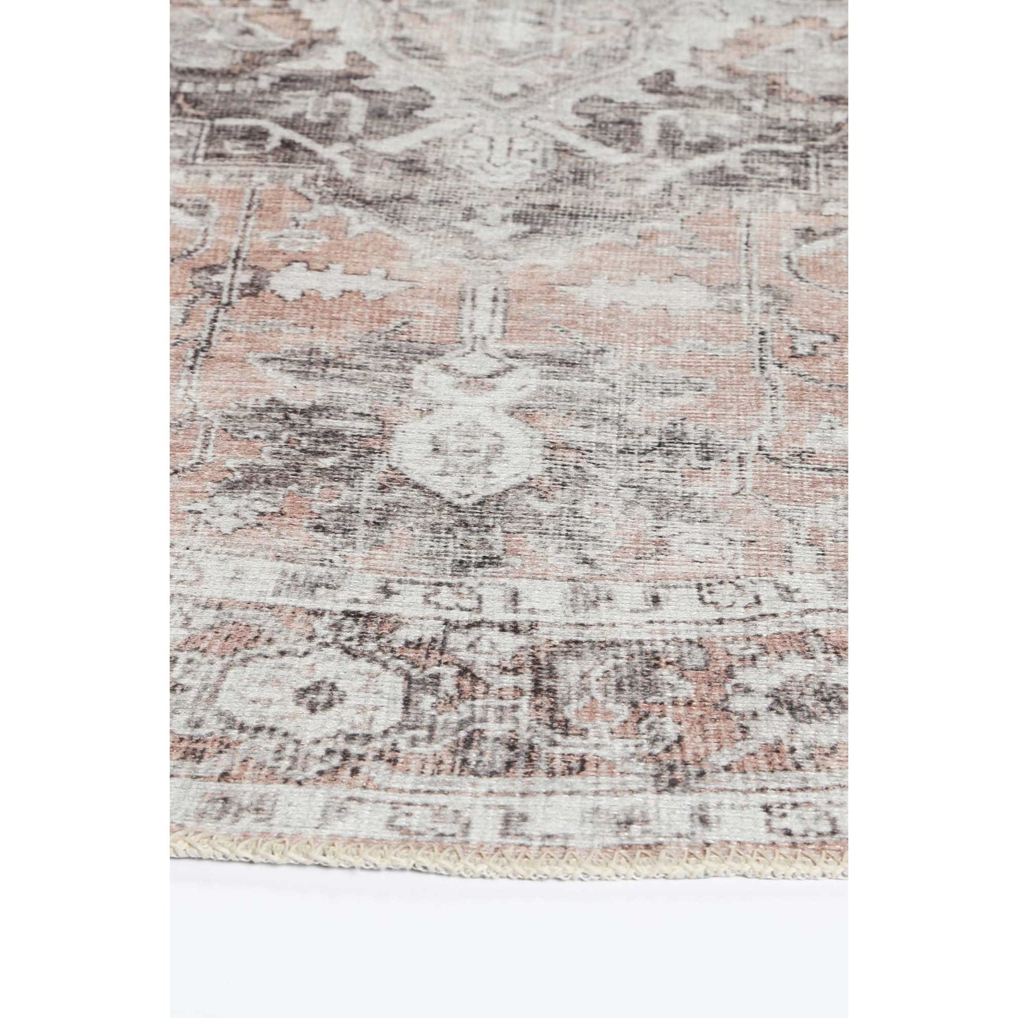 Matakana Cezanne Blush Distressed Vintage Round Washable Rug