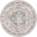 Load image into Gallery viewer, Matakana Cezanne Blush Distressed Vintage Round Washable Rug
