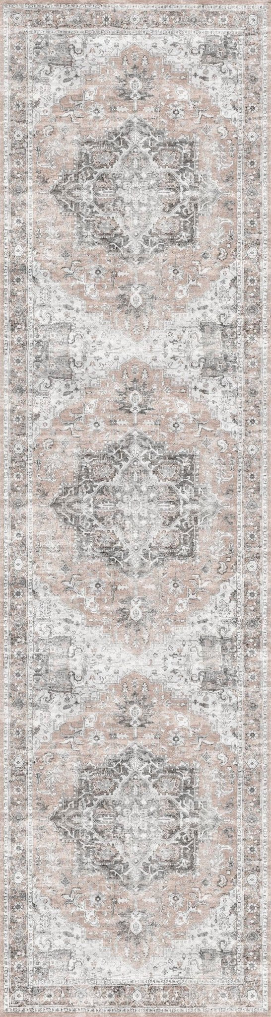 Matakana Cezanne Blush Distressed Vintage Washable Rug