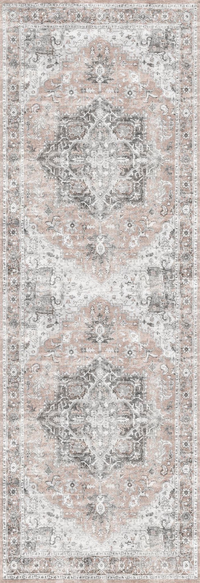 Matakana Cezanne Blush Distressed Vintage Washable Rug