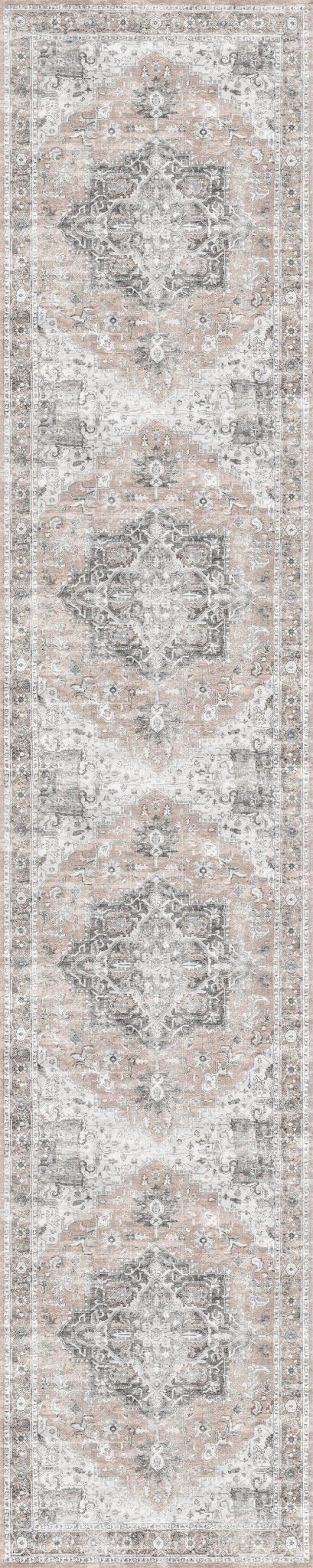 Matakana Cezanne Blush Distressed Vintage Washable Rug