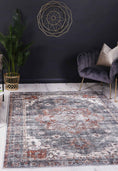 Load image into Gallery viewer, Matakana Cezanne Rabbit Gray Inca Gold Distressed Vintage Washable Rug
