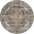 Load image into Gallery viewer, Matakana Cezanne Rabbit Gray Inca Gold Distressed Vintage Round Washable Rug
