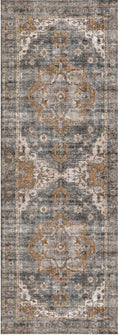 Load image into Gallery viewer, Matakana Cezanne Rabbit Gray Inca Gold Distressed Vintage Washable Runner
