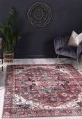 Load image into Gallery viewer, Matakana Cezanne Terracotta Distressed Vintage Washable Rug
