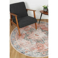 Load image into Gallery viewer, Matakana Cezanne Terracotta Blue Distressed Vintage Round Washable Rug
