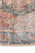 Load image into Gallery viewer, Matakana Cezanne Terracotta Blue Distressed Vintage Round Washable Rug
