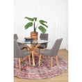 Load image into Gallery viewer, Matakana Cezanne Terracotta Distressed Vintage Round Washable Rug
