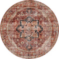 Load image into Gallery viewer, Matakana Cezanne Terracotta Distressed Vintage Round Washable Rug
