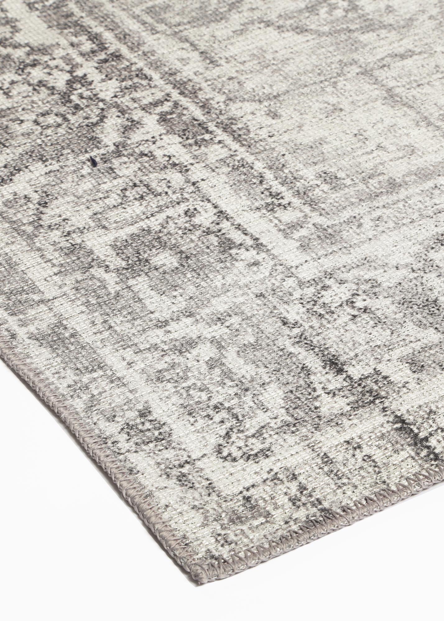 Hanmer Chilaz Grey Distressed Vintage Washable Rug