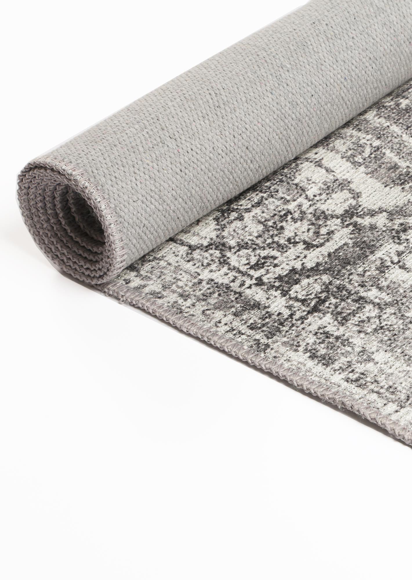 Hanmer Chilaz Grey Distressed Vintage Washable Rug