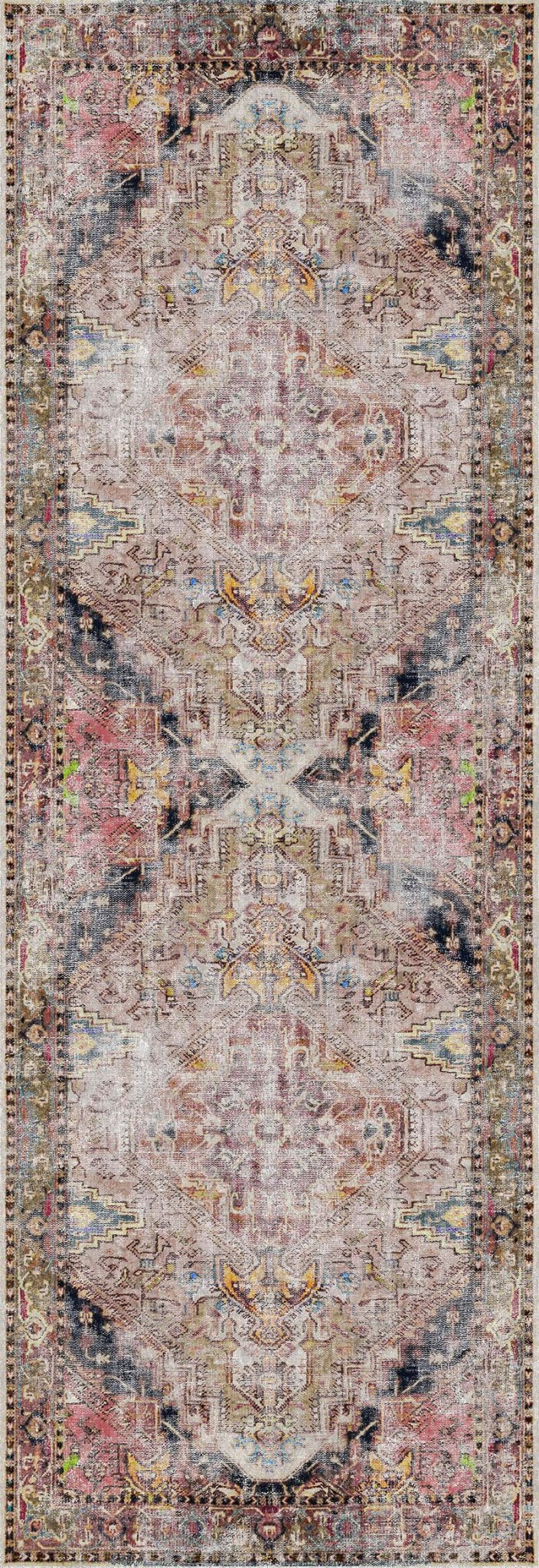 Rangiora Derya Multi Distressed Vintage Washable Rug