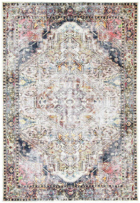 Rangiora Derya Multi Distressed Vintage Washable Rug