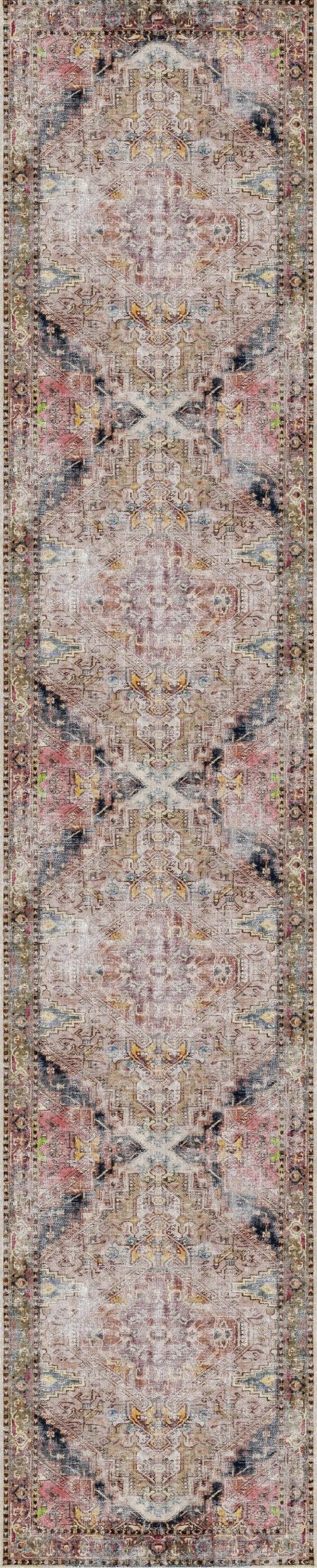 Rangiora Derya Multi Distressed Vintage Washable Rug