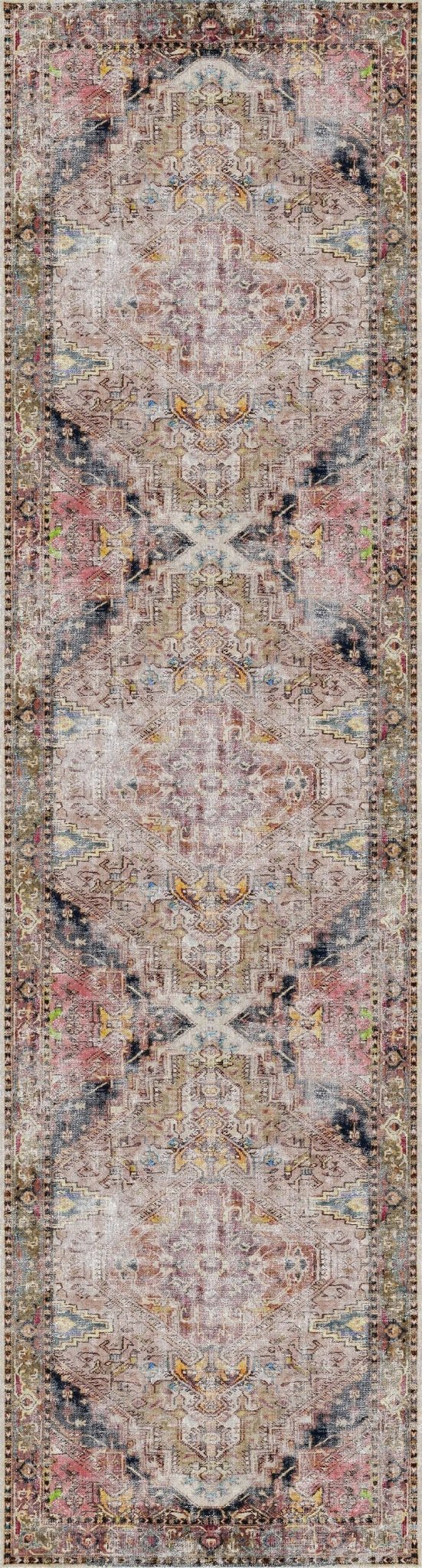 Rangiora Derya Multi Distressed Vintage Washable Rug