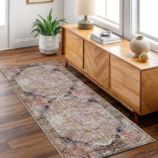 Rangiora Derya Multi Distressed Vintage Washable Runner