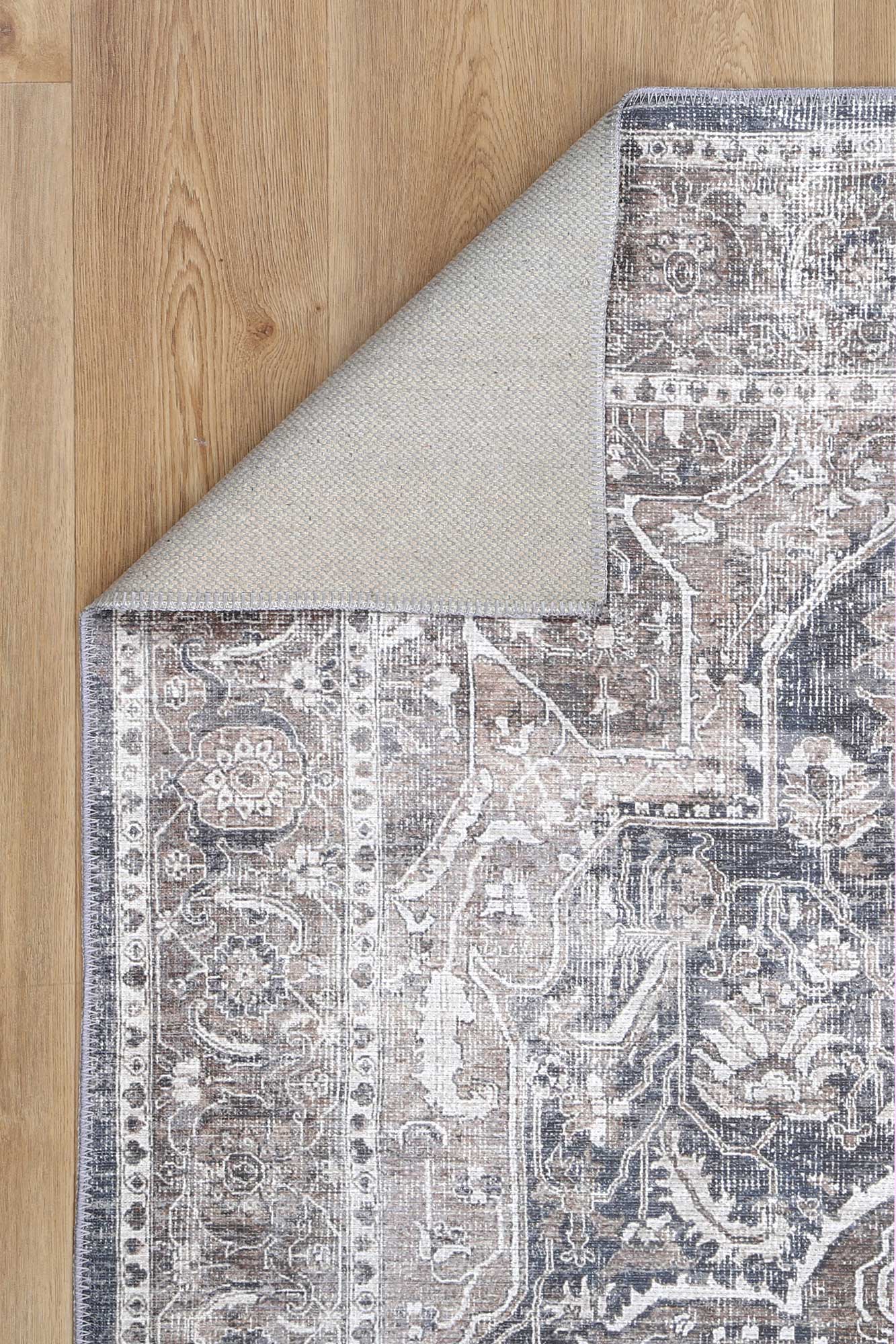 Waiheke Kendra Ash Distressed Vintage Washable Runner