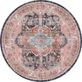 Load image into Gallery viewer, Waiheke Kendra Distressed Vintage Round Washable Rug
