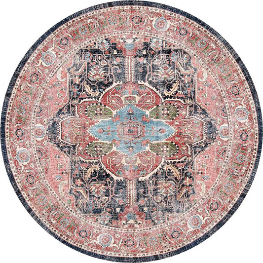 Waiheke Kendra Distressed Vintage Round Washable Rug