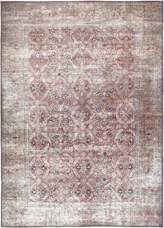 Tekapo Levent Distressed Vintage Machine Washable Rug