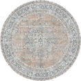 Load image into Gallery viewer, Kerikeri Oxus Desert Distressed Vintage Round Washable Rug
