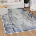 Load image into Gallery viewer, Aorere Enchant Steel Distressed Machine Washable Rug
