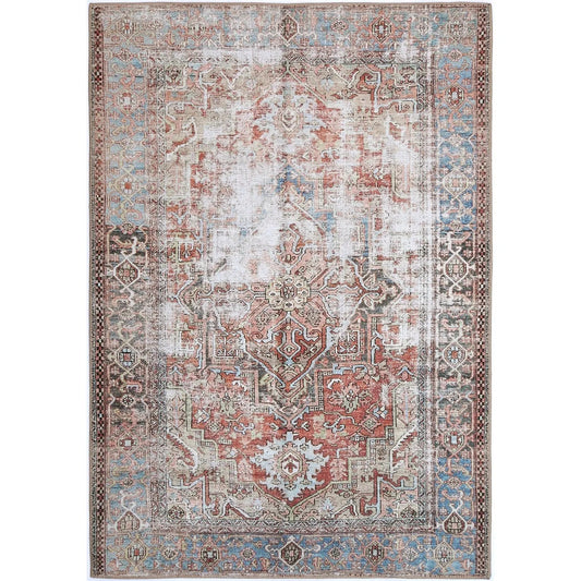 Aorere Enchant Terracotta Distressed Machine Washable Rug