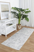 Load image into Gallery viewer, Queenstown Evalina Grey Abstract Washable Runner
