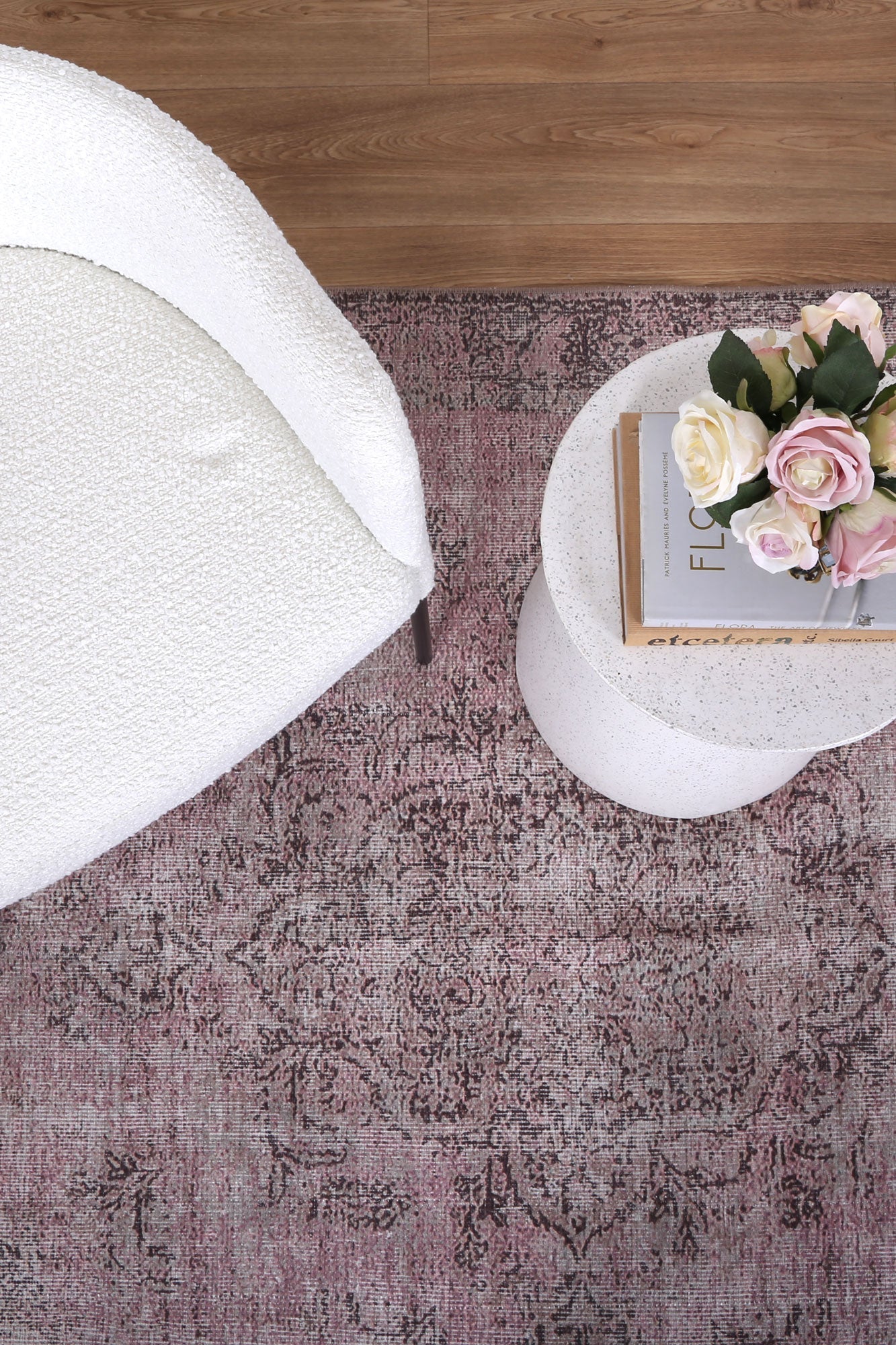 Rangitoto Rose Germain Machine Washable Rug