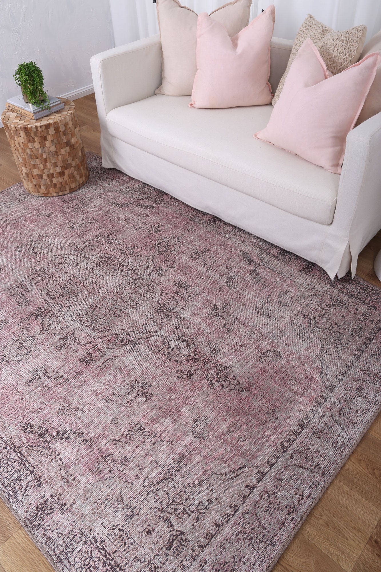 Rangitoto Rose Germain Machine Washable Rug