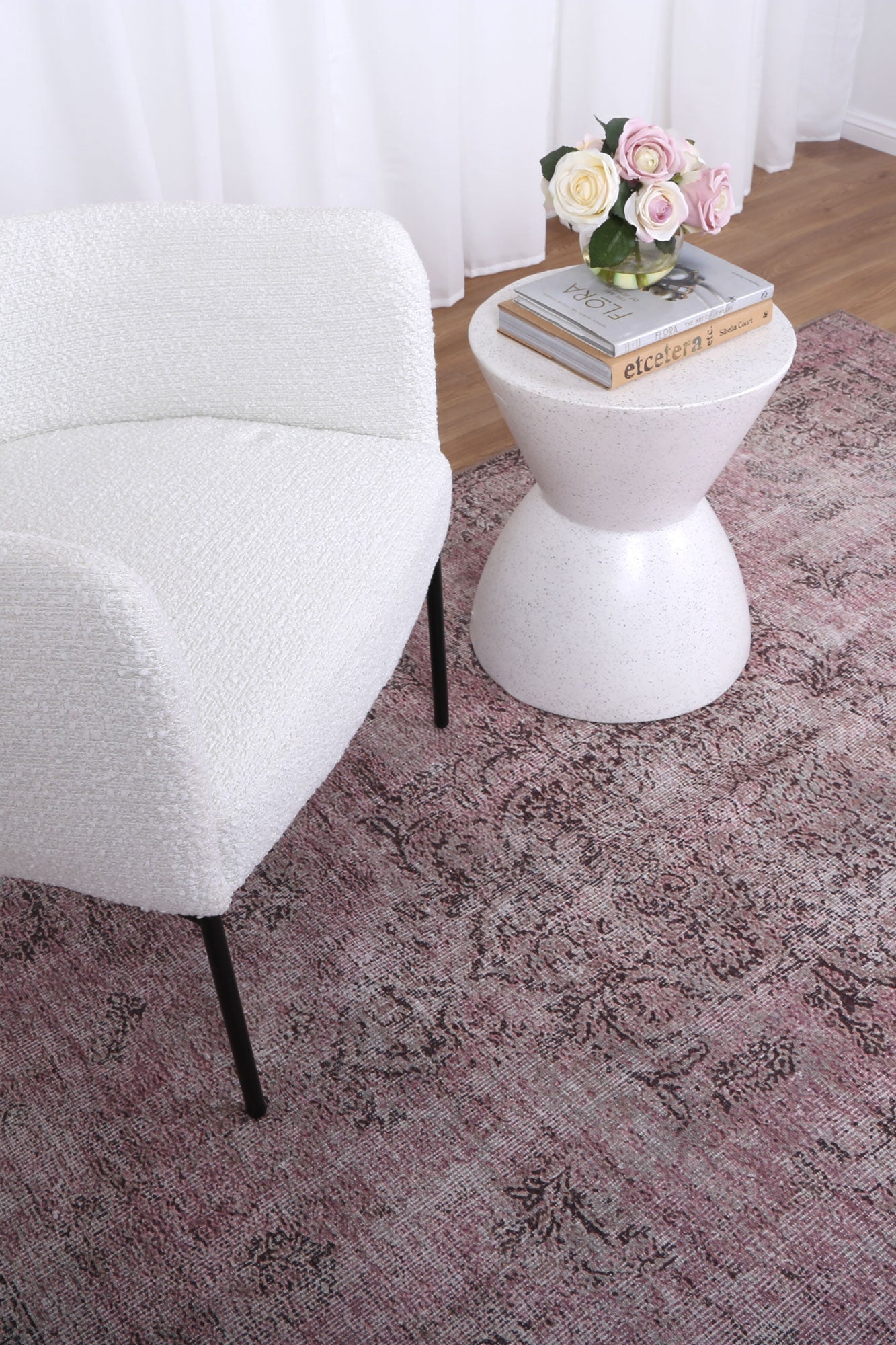 Rangitoto Rose Germain Machine Washable Rug