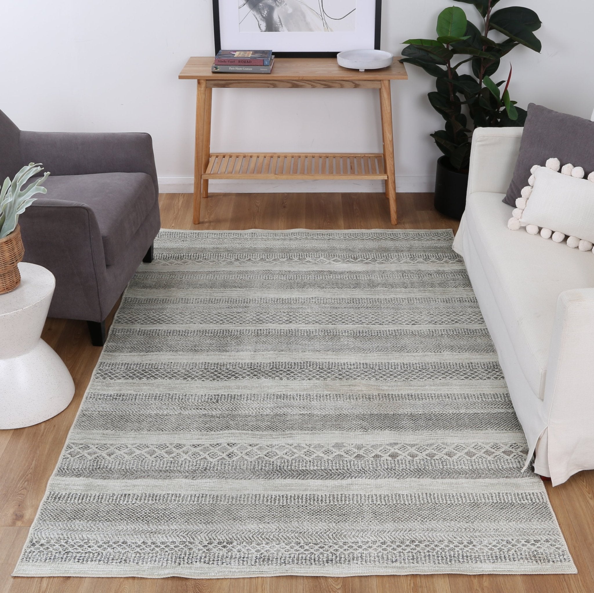 Marlborough Shadows Ash Washable Rug