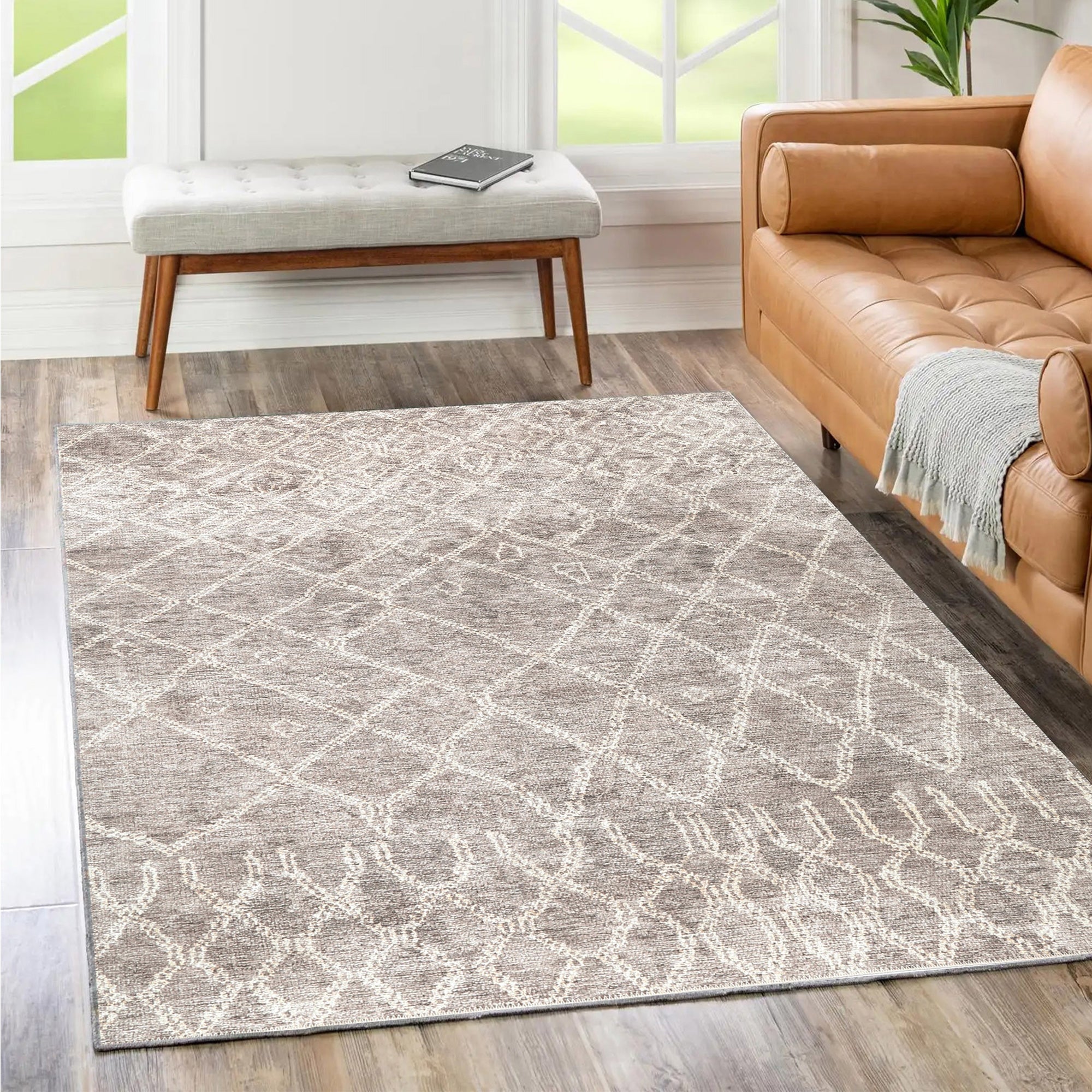 Taupo Nahla Beige Nordic Washable Rug