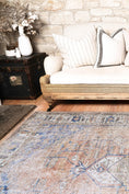 Load image into Gallery viewer, Kowhai Pissarro Terracotta Blue Machine Washable Rug
