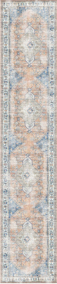 Load image into Gallery viewer, Kowhai Pissarro Terracotta Blue Washable Runner
