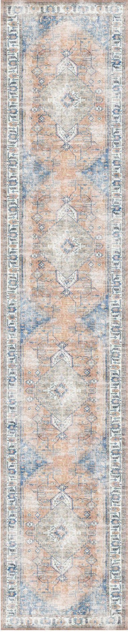 Kowhai Pissarro Terracotta Blue Washable Runner