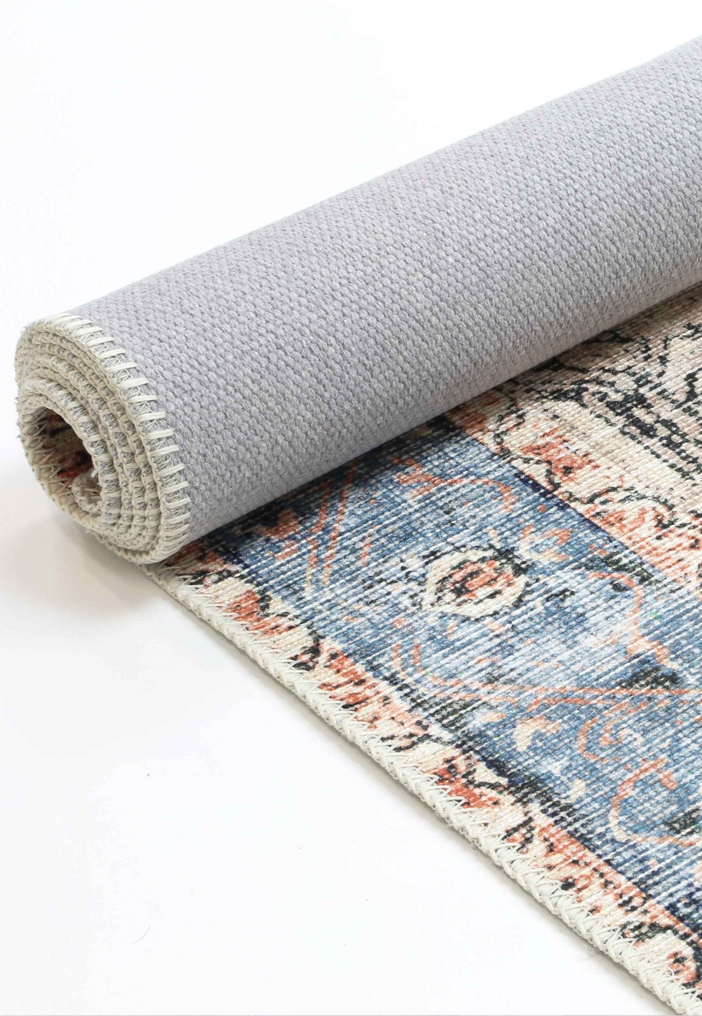 Kowhai Pissarro Terracotta Blue Washable Runner