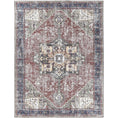 Load image into Gallery viewer, Piha Rajah Earth Red Indigo Distressed Vintage Washable Rug
