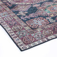 Load image into Gallery viewer, Piha Rajah Navy Purple Vintage Washable Rug
