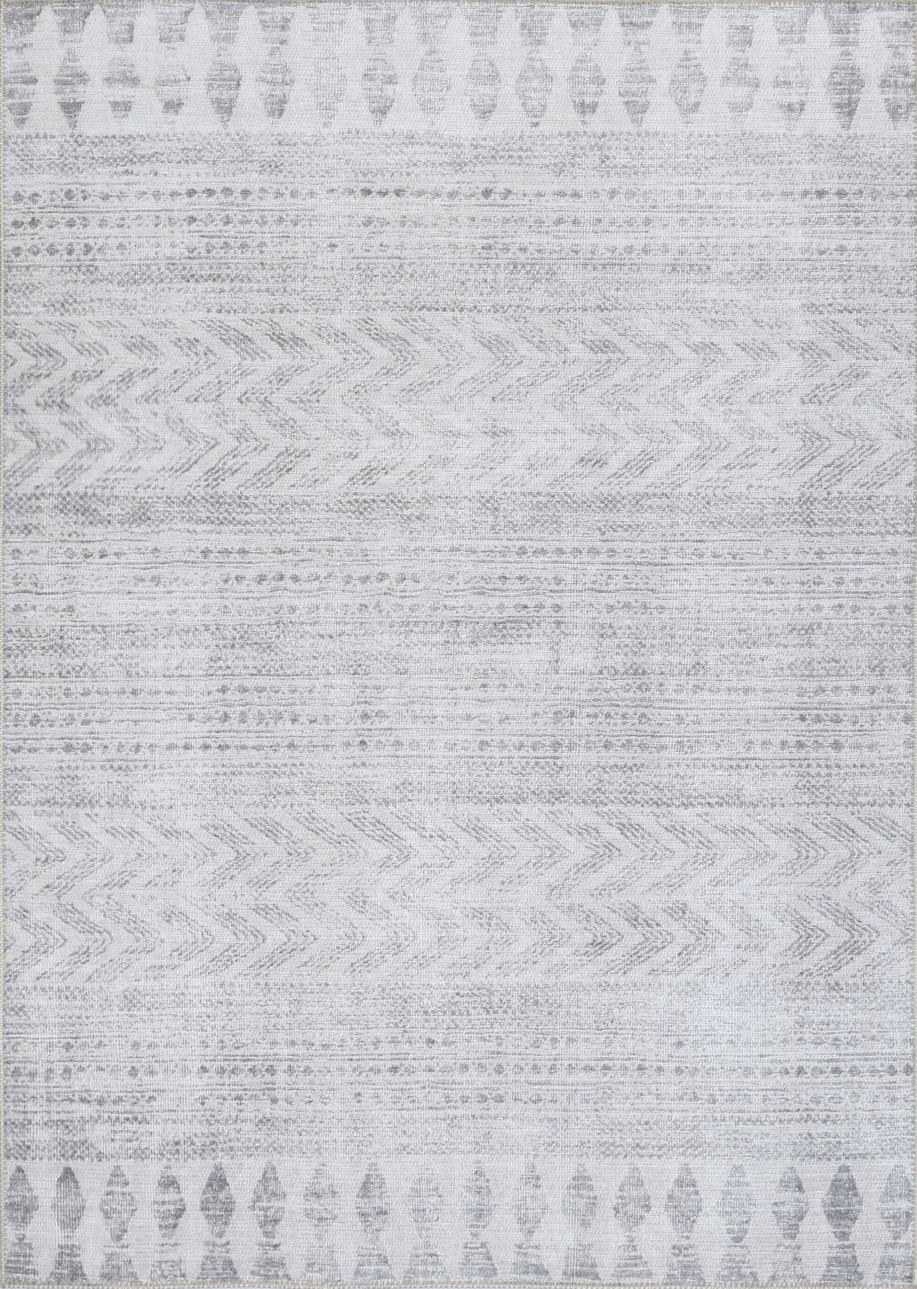 Gisborne Ramad Grey Machine Washable Rug