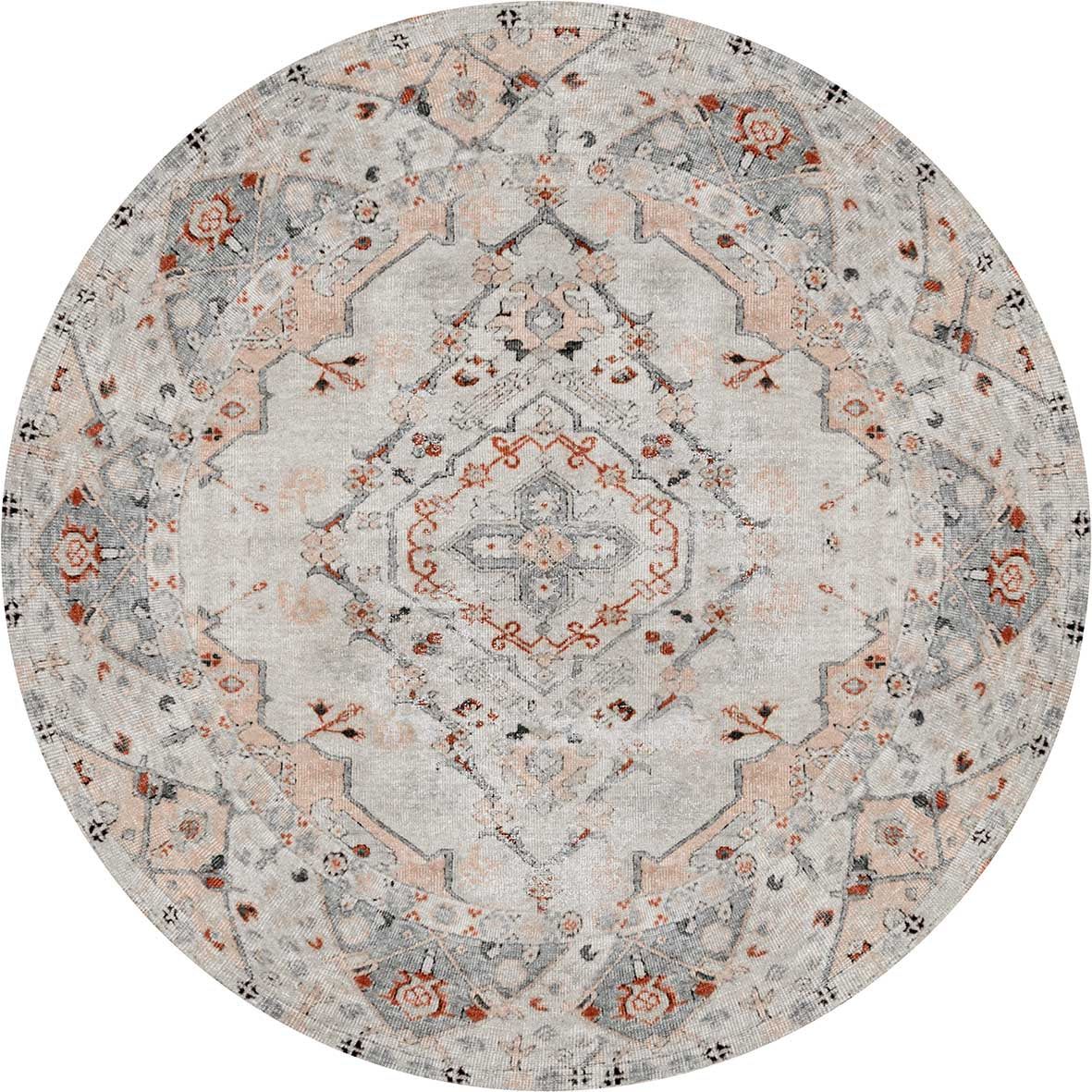 Te Anau Sauville Multi Distressed Vintage Round Washable Rug