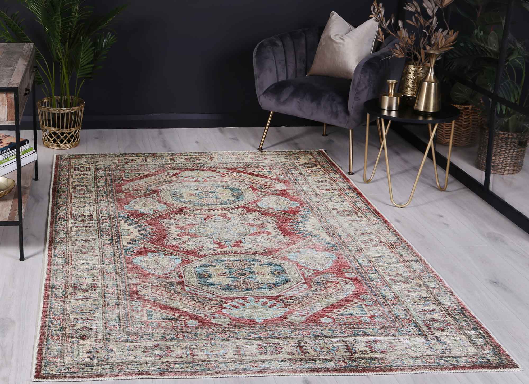 Pakiri Kazak Ruby Traditional Washable Rug