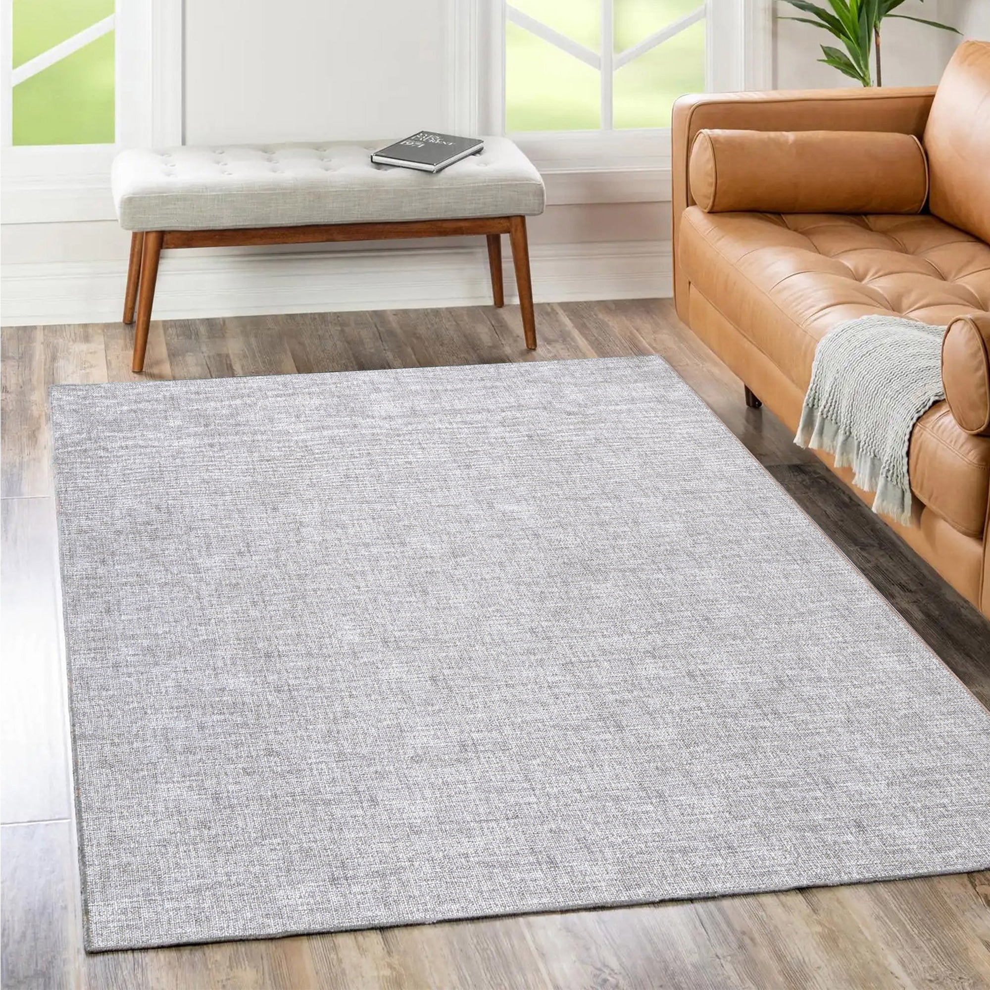 Aoraki Linen Solid Machine Washable Rug