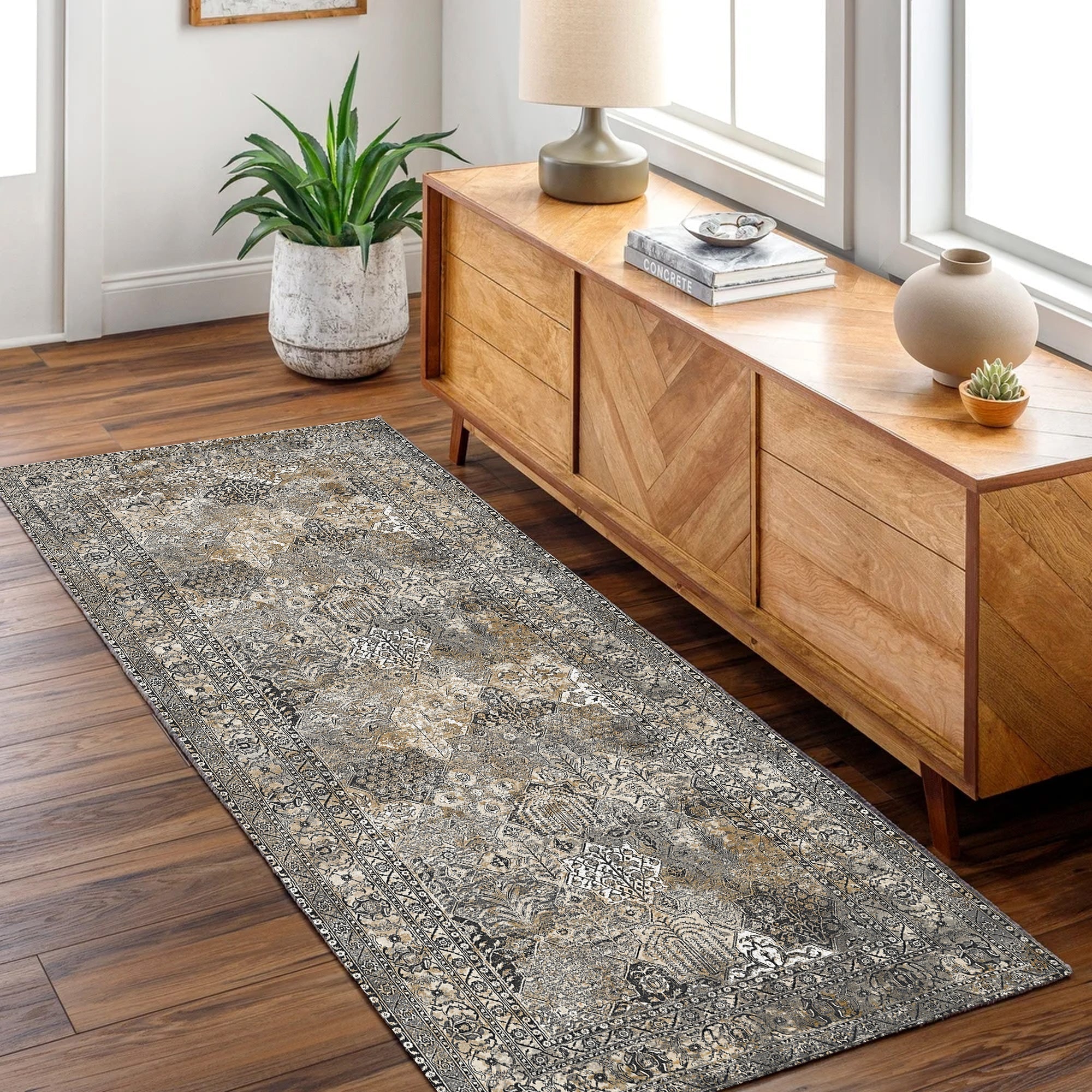 Manawatu Tanner Neutral Vintage Washable Rug