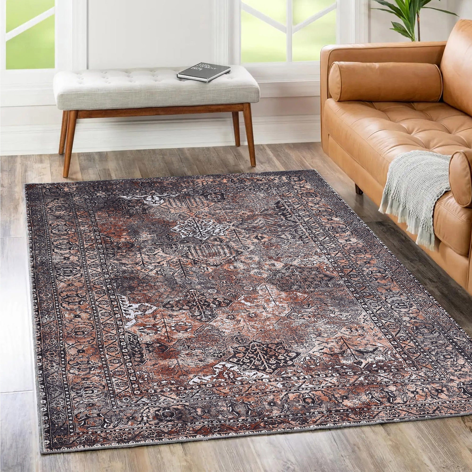 Manawatu Tanner Neutral Vintage Washable Rug